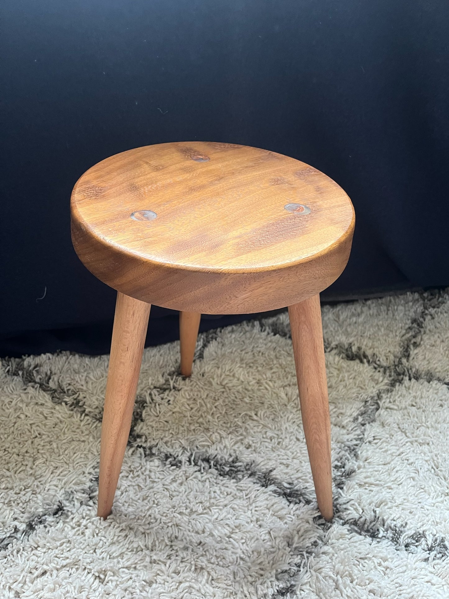 Walnut/Beech '3 legged' Stool