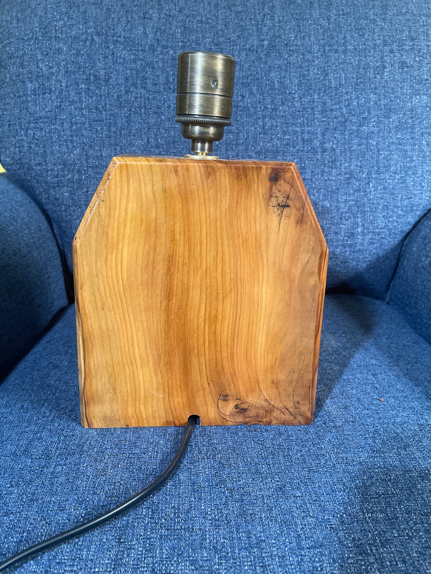 Wooden Lamp with ‘Home’ Bulb