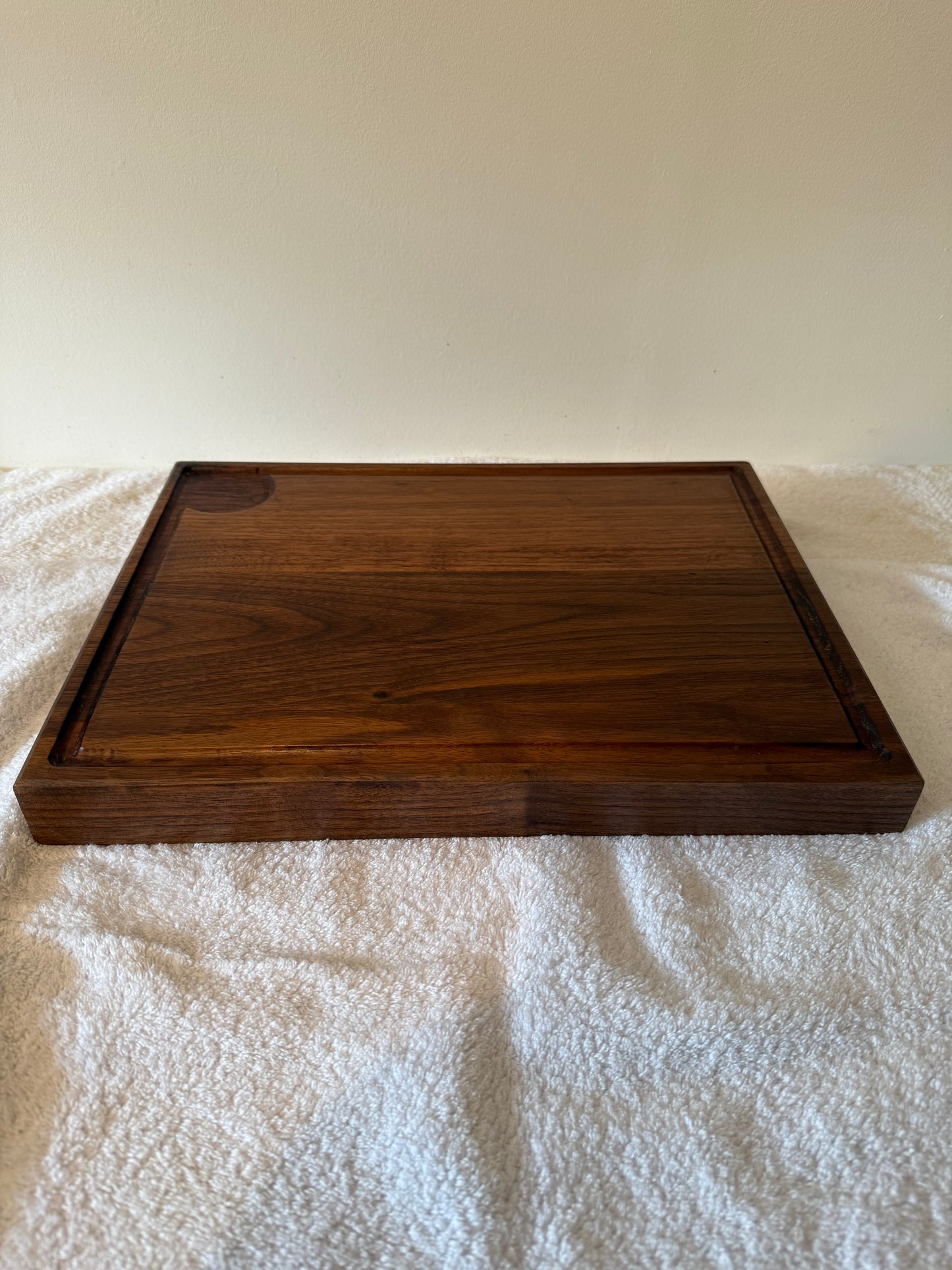 Black Walnut Carving Board with 'juices' grooves - Large