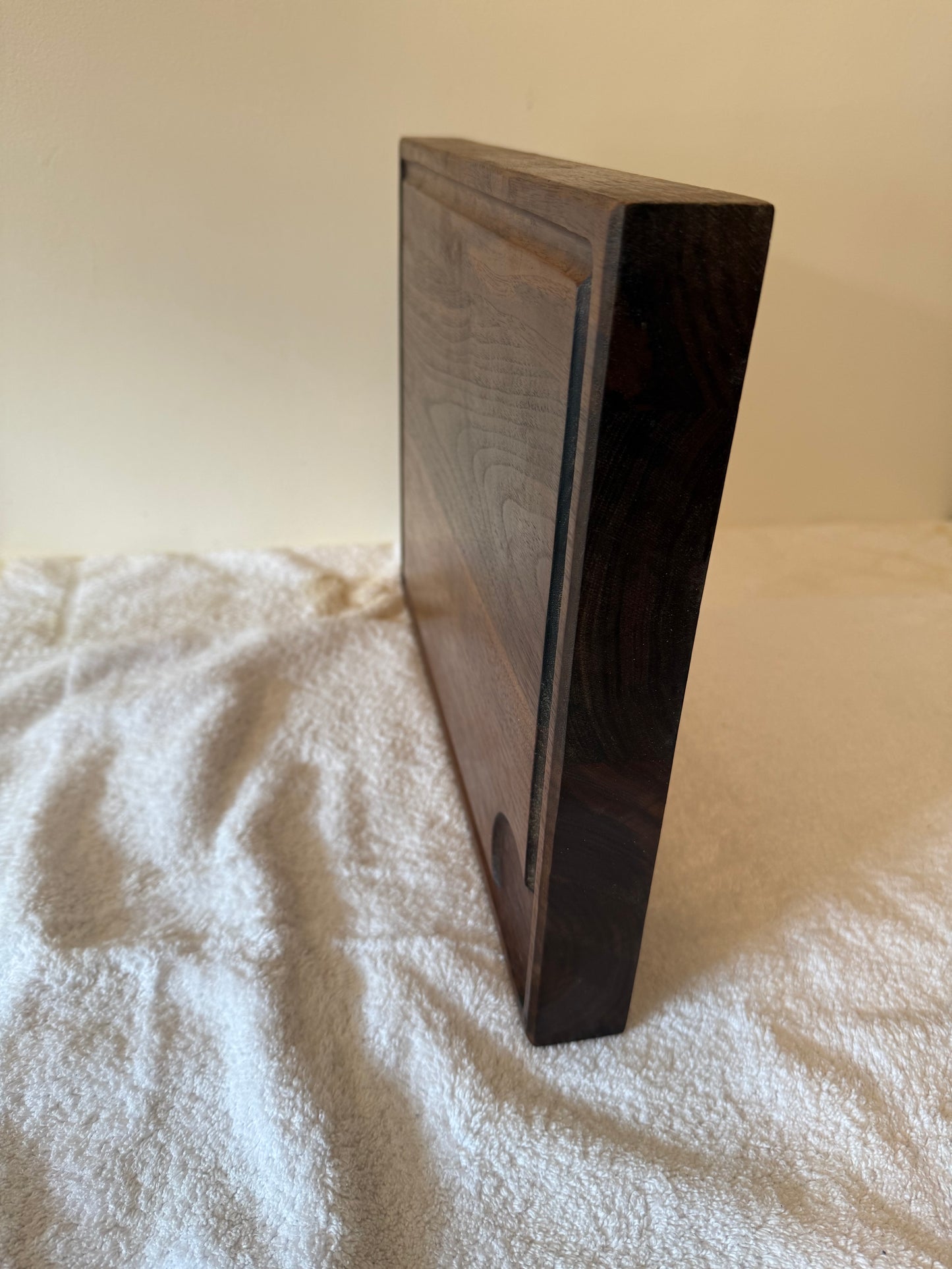 Black Walnut Carving Board with 'juices' grooves - Large