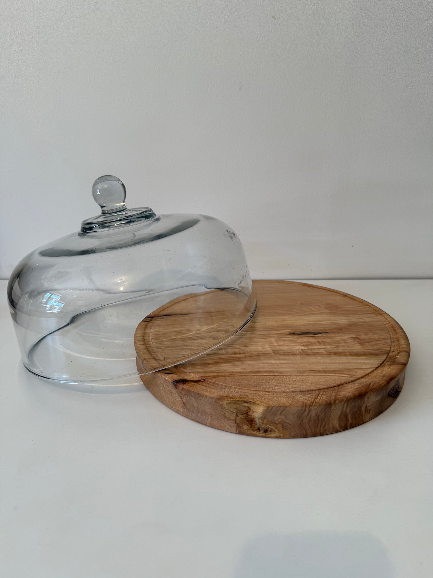 Sycamore Cheese/Cake Board with fitted cloche