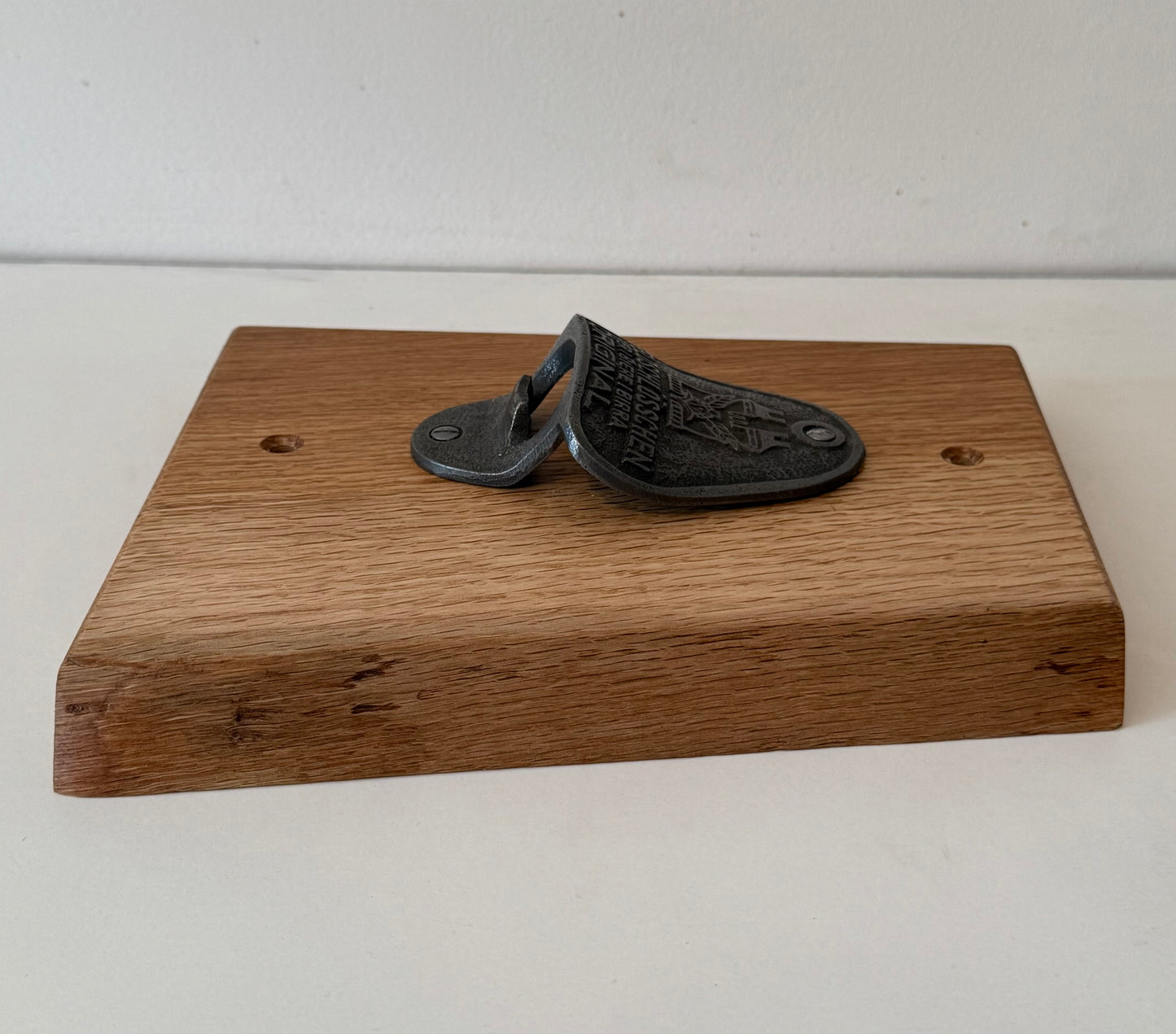 Oak Mounted Beer Bottle Opener - Light