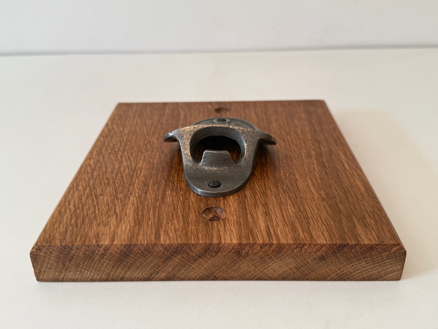 Oak Mounted Beer Bottle Opener - Dark