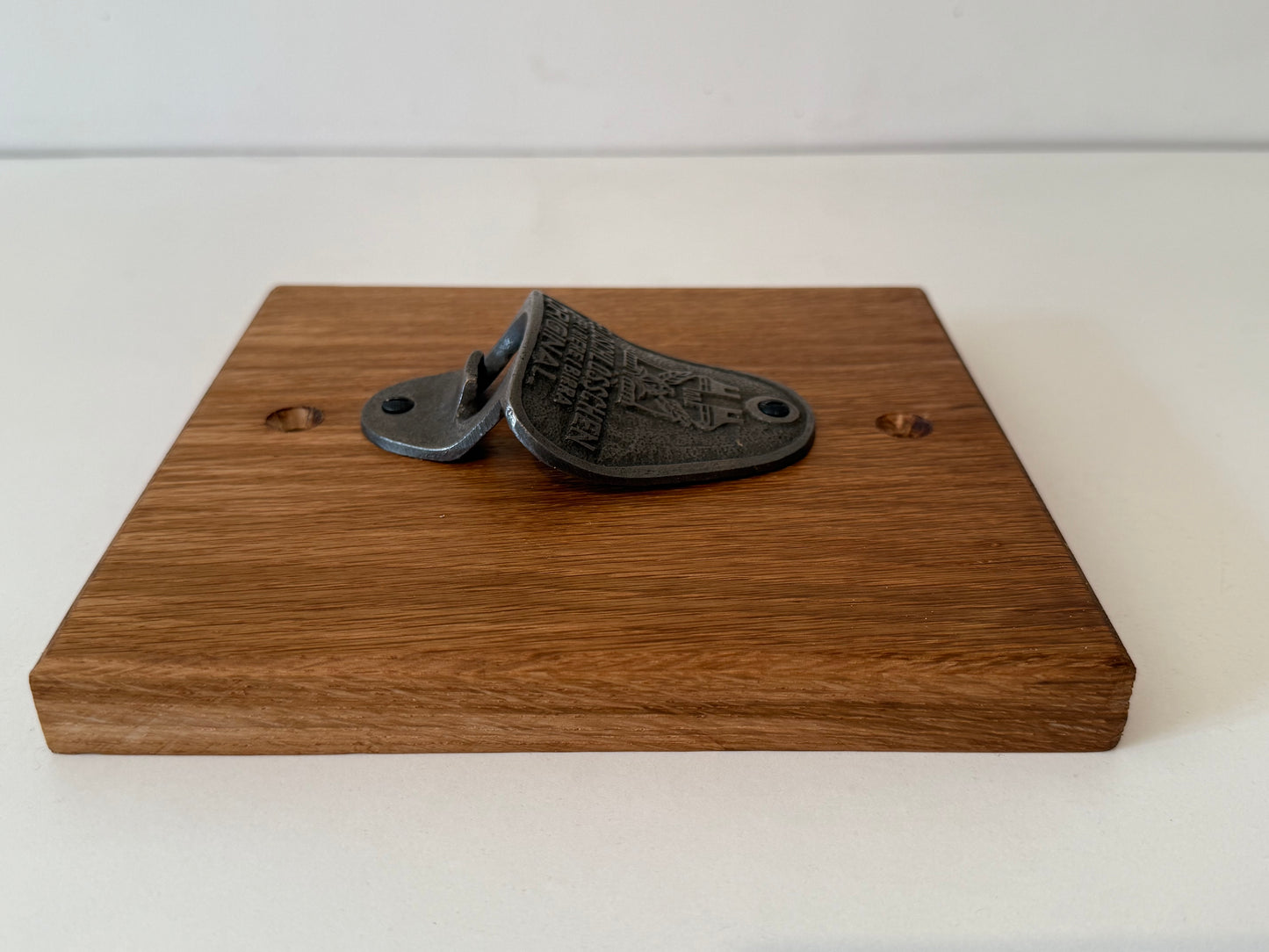 Oak Mounted Beer Bottle Opener - Dark