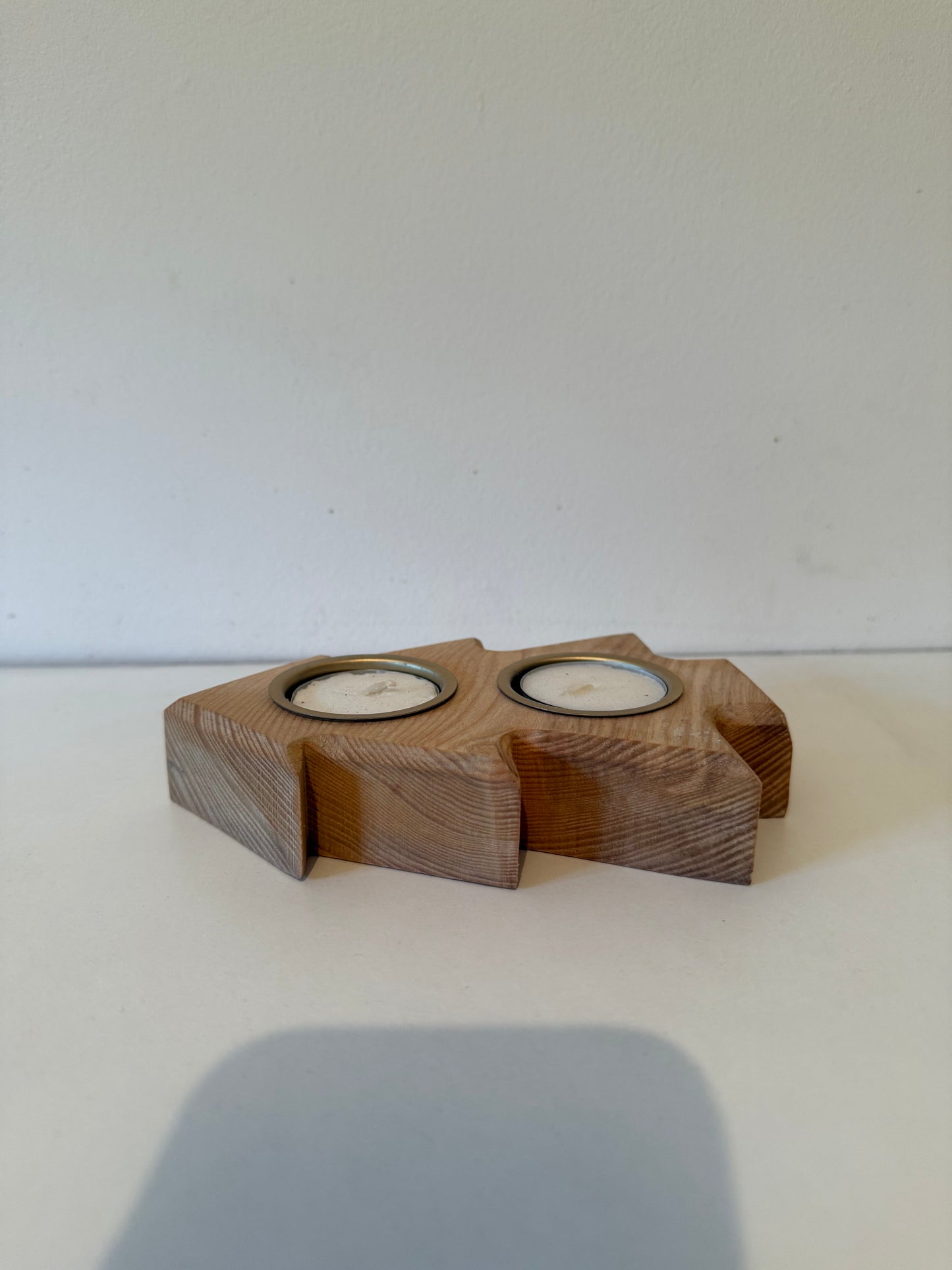 Oak Christmas Tree Tealight Holders - Small