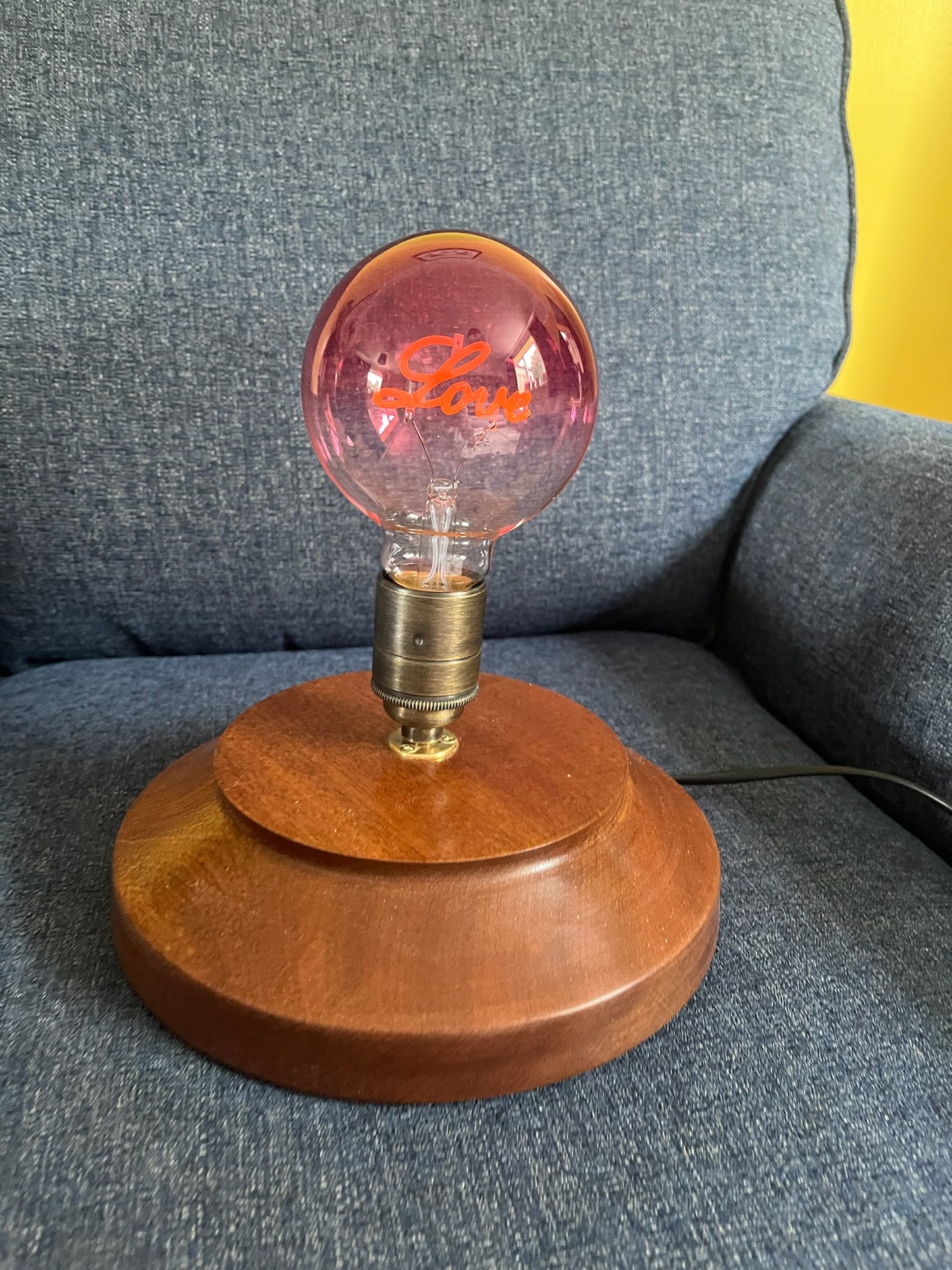 Table Lamp with ‘Love’ bulb