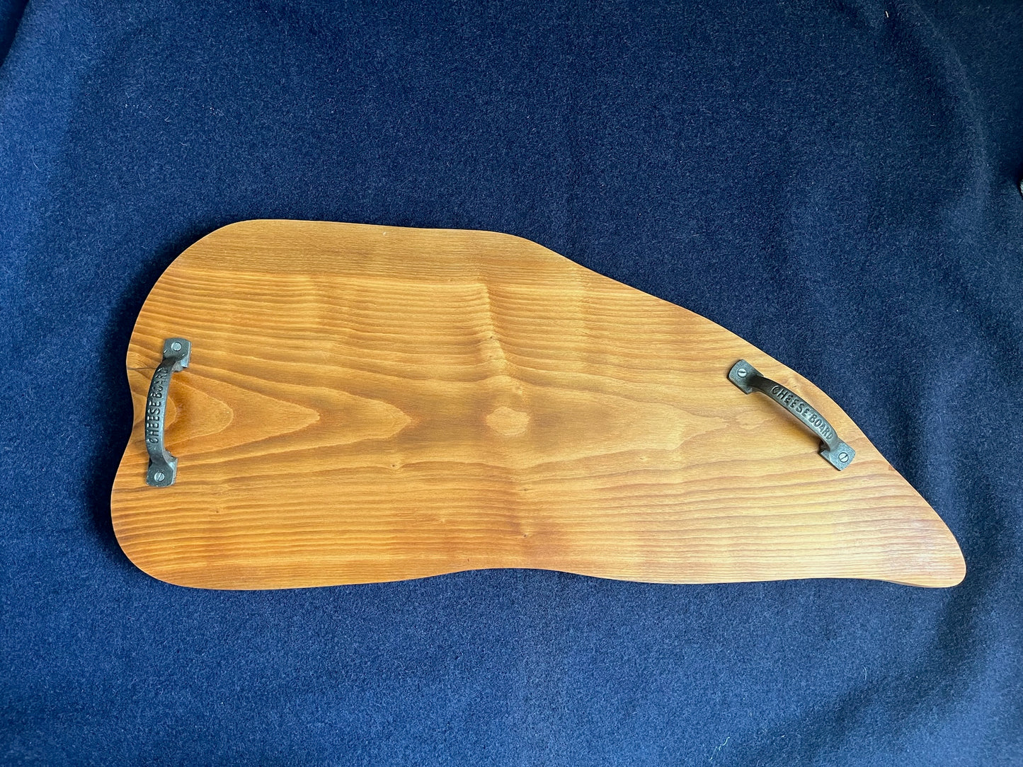 Chopping / Mezze / Cheese / Serving Board with ‘Cheeseboard’ cast iron handles