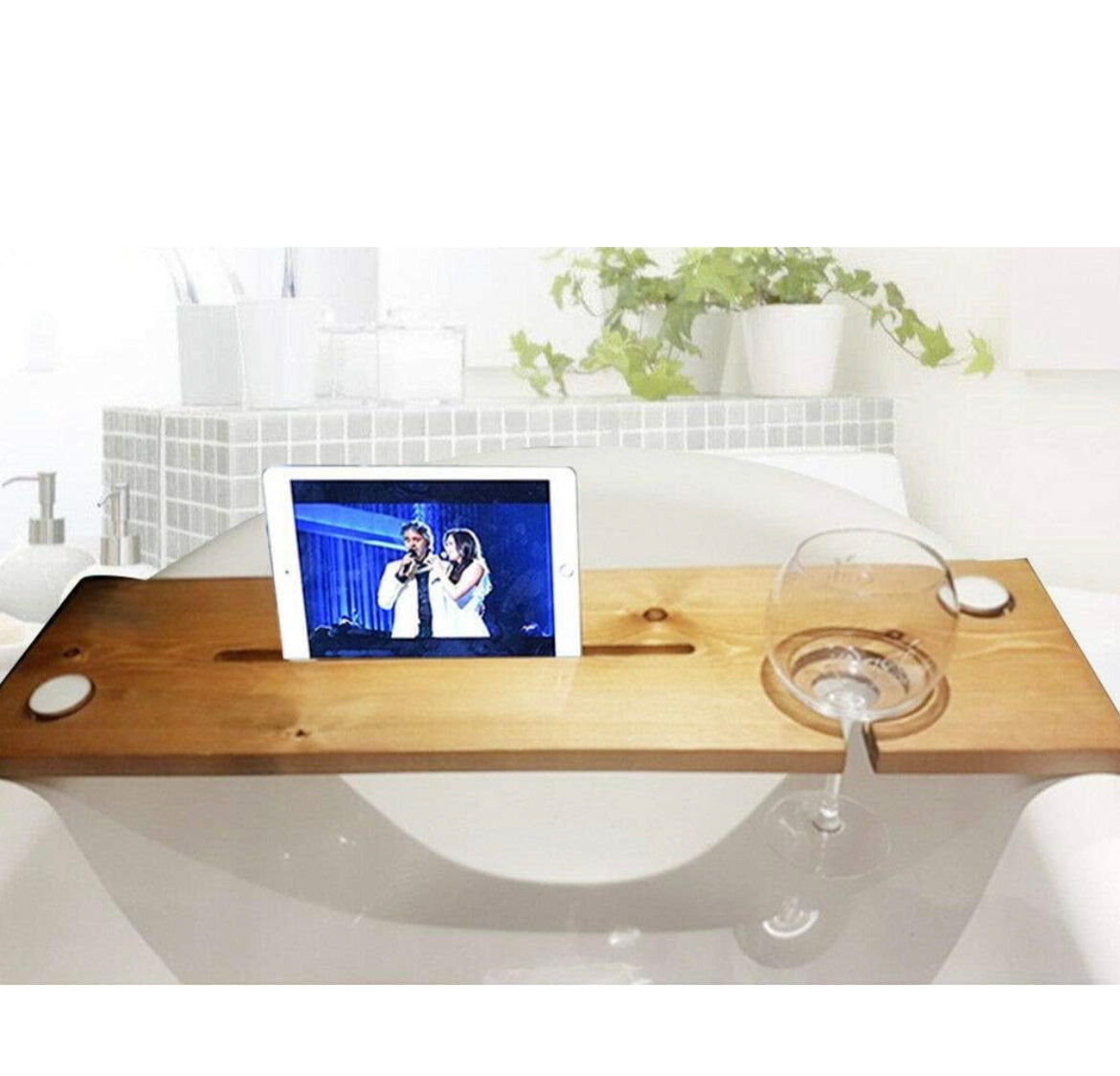 Bath Board - 4 x Tealight, Tablet & Wine Holder