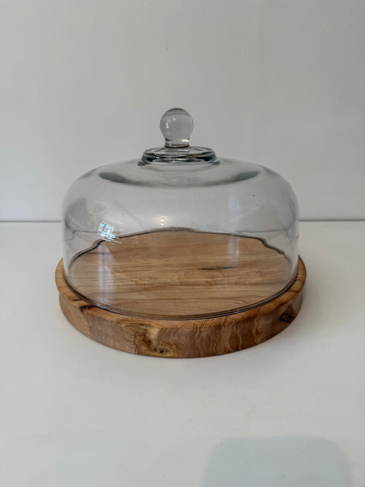 Sycamore Cheese/Cake Board with fitted cloche