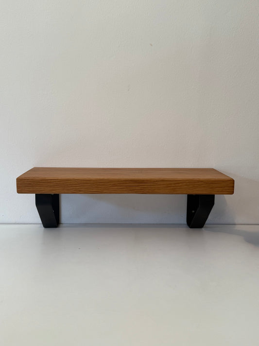 Oak Shelves with Cast Iron Brackets - Small