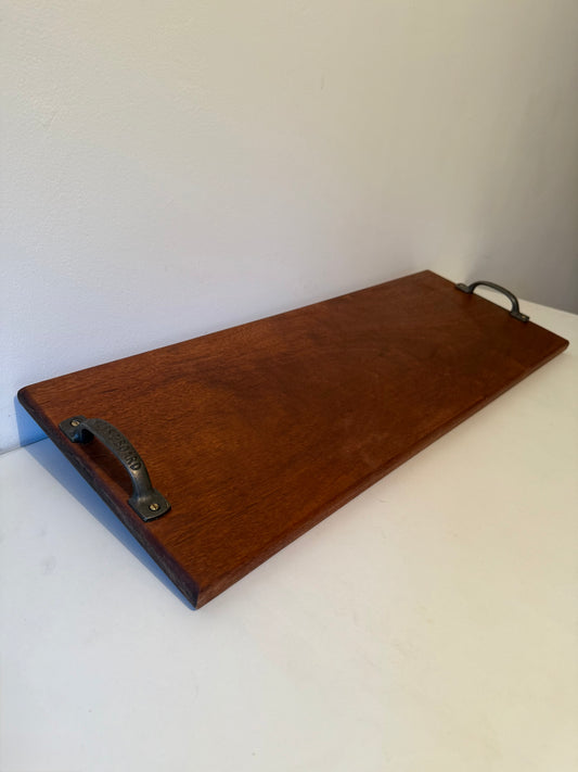 Chopping / Mezze / Cheese / Serving Board with ‘Cheeseboard & Mezze’ cast iron handles - Large
